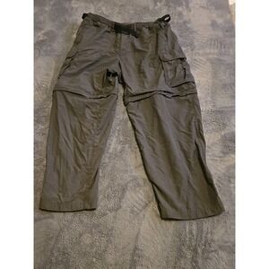 REI Co-op Men's XL-30L Convertible Hiking Pants Gray Belted Cargo Zip Off Short